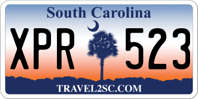 SC license plate XPR523
