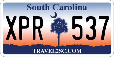 SC license plate XPR537