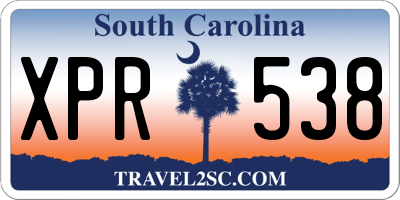 SC license plate XPR538
