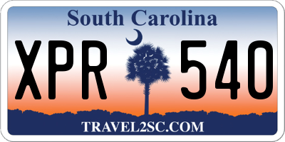 SC license plate XPR540
