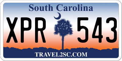 SC license plate XPR543