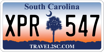 SC license plate XPR547