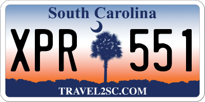 SC license plate XPR551