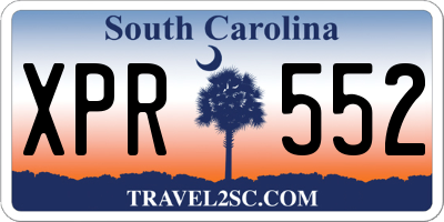 SC license plate XPR552