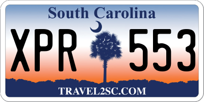 SC license plate XPR553