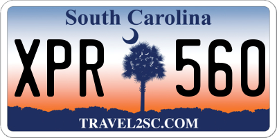 SC license plate XPR560