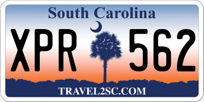 SC license plate XPR562