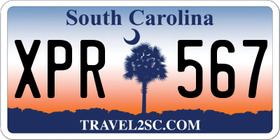 SC license plate XPR567