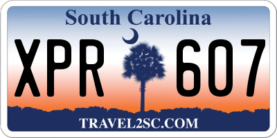 SC license plate XPR607