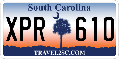 SC license plate XPR610