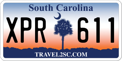 SC license plate XPR611