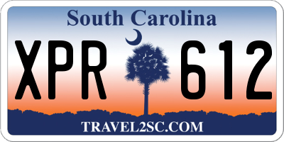 SC license plate XPR612