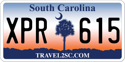 SC license plate XPR615