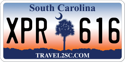 SC license plate XPR616