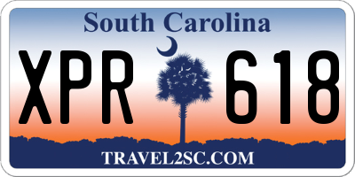 SC license plate XPR618