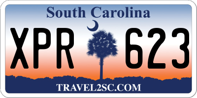 SC license plate XPR623
