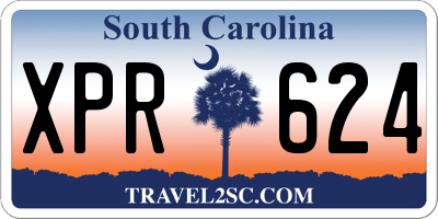 SC license plate XPR624