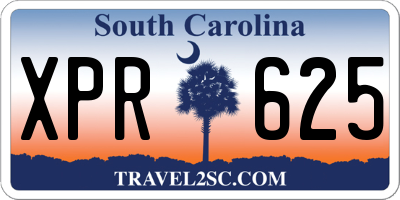 SC license plate XPR625