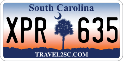 SC license plate XPR635