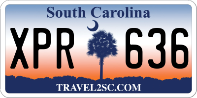SC license plate XPR636