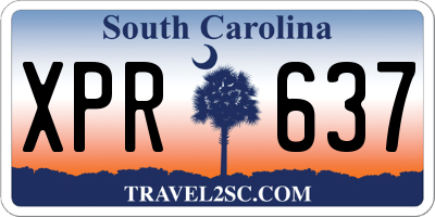 SC license plate XPR637