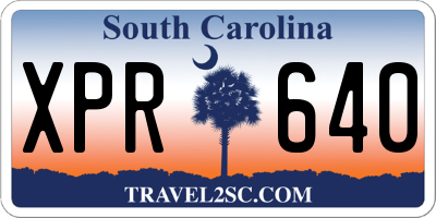 SC license plate XPR640