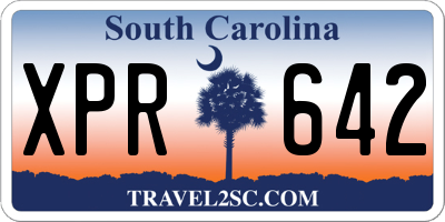 SC license plate XPR642