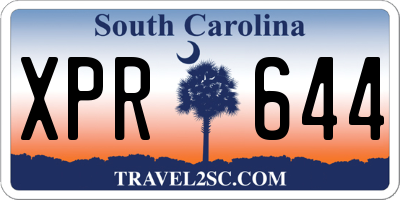 SC license plate XPR644