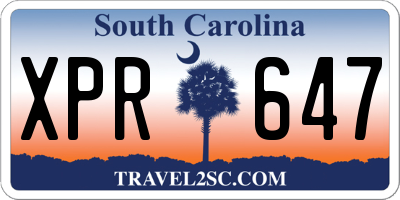 SC license plate XPR647
