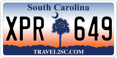 SC license plate XPR649
