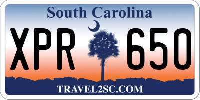 SC license plate XPR650