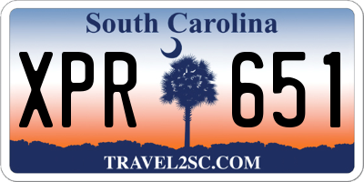 SC license plate XPR651