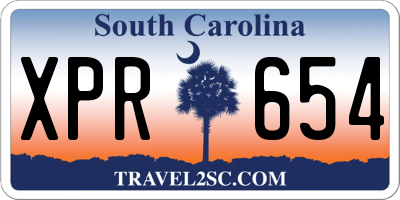 SC license plate XPR654