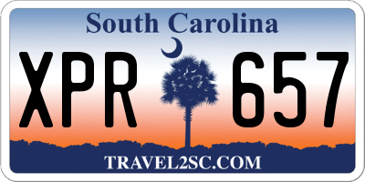 SC license plate XPR657