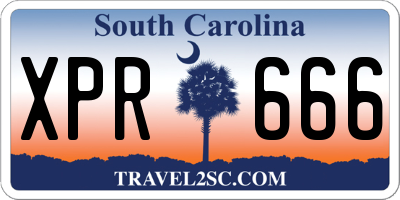 SC license plate XPR666