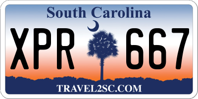 SC license plate XPR667