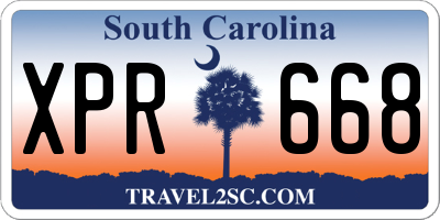 SC license plate XPR668