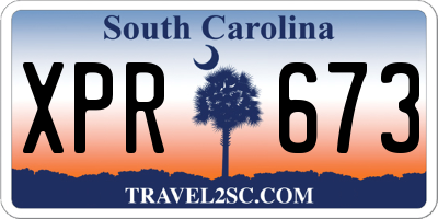SC license plate XPR673