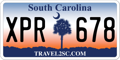 SC license plate XPR678