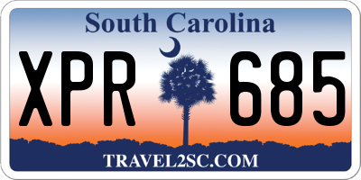 SC license plate XPR685