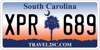 SC license plate XPR689