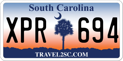 SC license plate XPR694