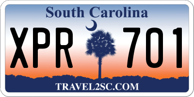 SC license plate XPR701