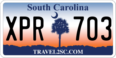SC license plate XPR703