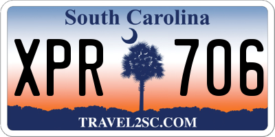 SC license plate XPR706