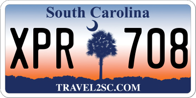 SC license plate XPR708