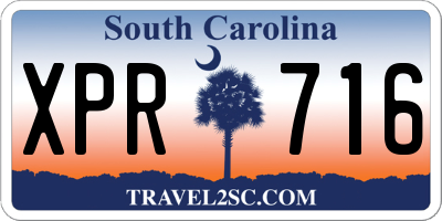 SC license plate XPR716