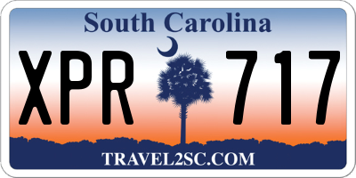 SC license plate XPR717