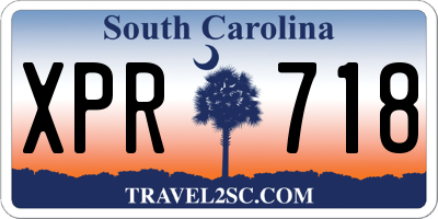 SC license plate XPR718