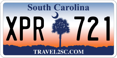 SC license plate XPR721
